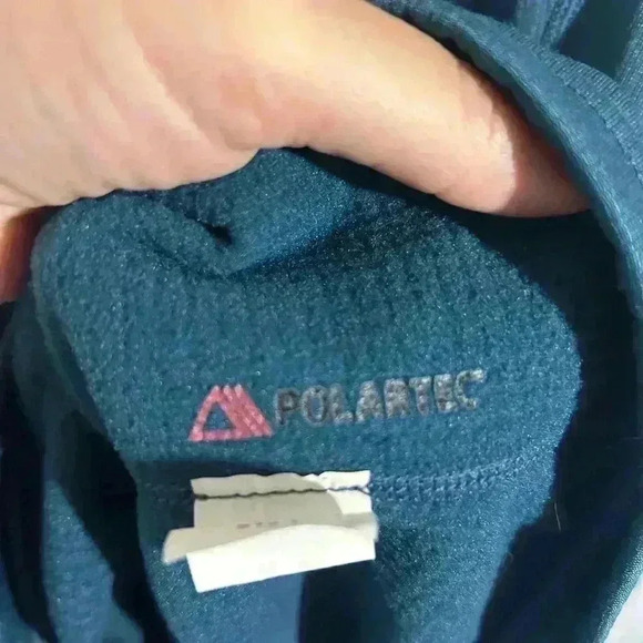 REI Teal Thermal Long Sleeve Workout Top size Medium Polartec. 1/4 zip. - Picture 6 of 11